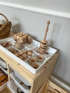 Open ended play wooden toys at Esher Flourish Nursery